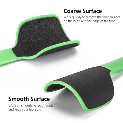 2 Pcs Curved Foot File Callus Remover for Feet, Double Sided Heel File Scraper U Shaped Foot Scrubber Dead Skin Remover - color: Green&yellowish