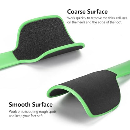 2 Pcs Curved Foot File Callus Remover for Feet, Double Sided Heel File Scraper U Shaped Foot Scrubber Dead Skin Remover - color: Green&yellowish