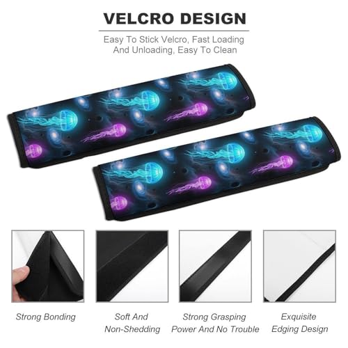 2 Pack Galaxy Jellyfish Car Seat Straps Shoulder Pads Soft Padded Seat Belt Cushion for Kids, All Vehicles, Pressure Relief - color: Pattern 1160