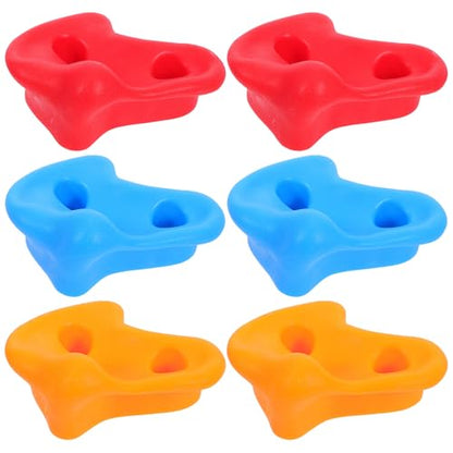 HOMSFOU 6pcs Rock Climbing Holds Set, Thickened Multi-Color Indoor and Outdoor Playground Climbing Attachments, Sturdy Wall Grips for Climber Training and Home Use