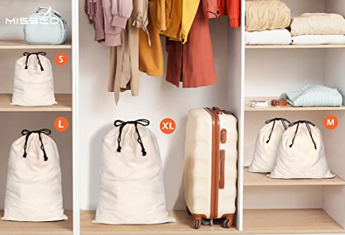 MISSLO Set of 3 Cotton Breathable Dust-proof Drawstring Storage Pouch Multi-functional Bag. Pack 3 S - size: S
