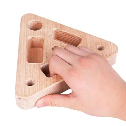 Climbing Hangboard Triangular Wooden Hand Grip Strengthener with | Hangboard Doorway Mount for Home Playroom Garage Basement Apartment Gym Dorm Studio