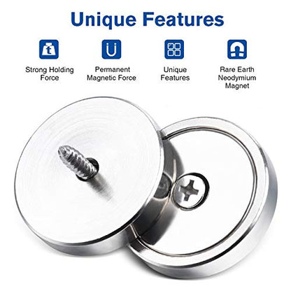 LOVIMAG Strong Neodymium Rare Earth Magnets, 110LBS-6 Pack | Heavy Duty Cup Magnet with Countersunk and Screws for Tool Room, Kitchen Doors, Wall Mounting, Office - size: 110lbs