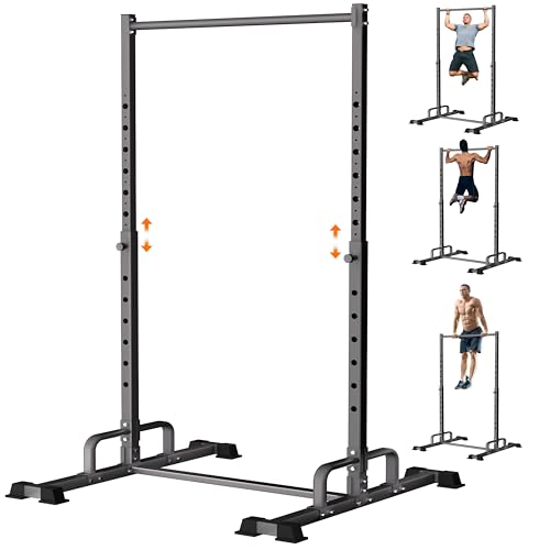 Pull Up Station, Adjustable Pull Up Bar Free Standing Power Racks, Multifunctional Heavy Duty Steel Pull Up Tower, For 2×2" with 1″ Hole Size Squat Rack Accessories, Support 600 LBS Capacity