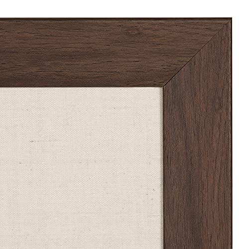 DesignOvation Beatrice Framed Linen Fabric Pinboard, 23x29, Walnut Brown - color: Walnut Brown, size: 29" x 23"