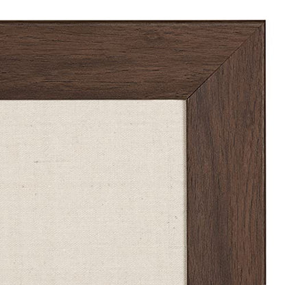 DesignOvation Beatrice Framed Linen Fabric Pinboard, 23x29, Walnut Brown - color: Walnut Brown, size: 29" x 23"