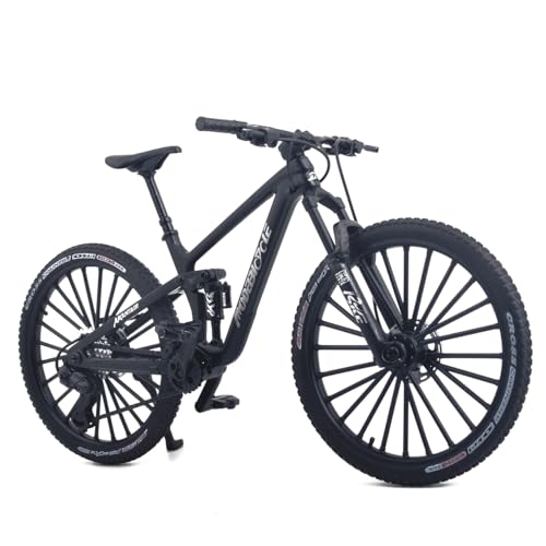 1:8 Scale Die-Cast Mini Mountain Bike Toy Downhill Bicycle Model DS Cake Topper DH Desktop Decoration Crafts for Cycling Lovers Bike Racers Athletes Children Boys and Girls (Black) - color: Black