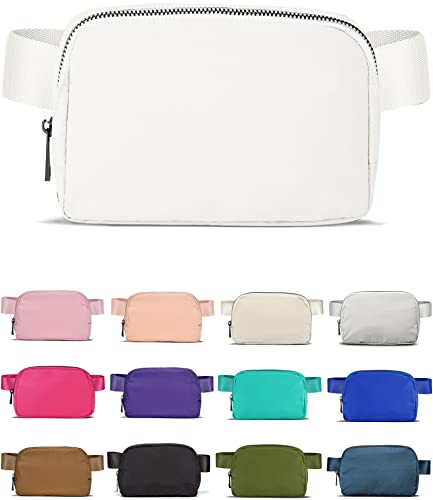 YOSHUYUKI Fanny Pack Crossbody Bag Trendy Waterproof Small Sling Cross Body Purse for Women Men Fashion Waist Packs Mini Belt Pouch Chest Bum Hip Bag Lulu Dupes for Travel Vacation Running Frost - color: Frost