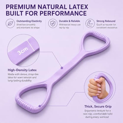 Upgraded Figure 8 Resistance Band with Handles, 35 lb Strong Stretch Exercise Band for Arms, Shoulders and Full-Body Workouts, Elastic Fitness Band for Women and Men