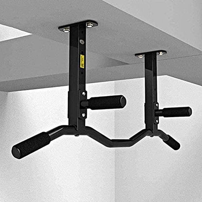 Ceiling Mounted Pull Up Bar, Pull-up Bar Upper Body Training Bar Ceiling Mount Fitness Pull-up Frame with 4 Grip Positions Support up to 300kg with Child Swing