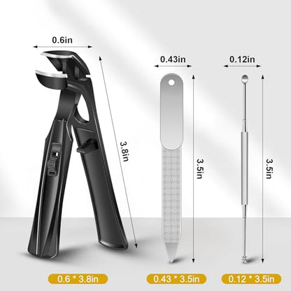 Nail Clippers for Thick Nails for Seniors, 2026 Large Angled Toenail Clippers for Thick Toenails with Wide Opening, Heavy Duty Nail Cutter Long Handle Fingernail Clipper Gifts for Men Women Adults - style: Black Angled Head Nail Clippers