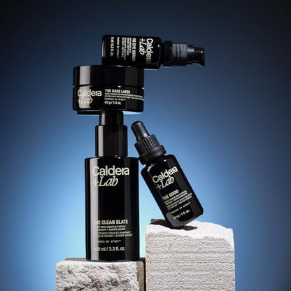 Caldera + Lab The Regimen Rich + Eye Defense | Men's 4 Piece Skincare Set | Includes face serum, cleanser, moisturizer & eye serum. Hydrates skin and refreshes tired-looking eyes - size: 4-Piece Skincare Kit