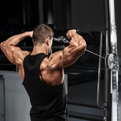 V-bar Tricep Press Down Bar - Pulley Cable Machine Attachment Rotating Bar for Home Gym Strength Training Handle with Rubber Handgrips - LAT Pull Down Machine LAT Pulldown Attachments