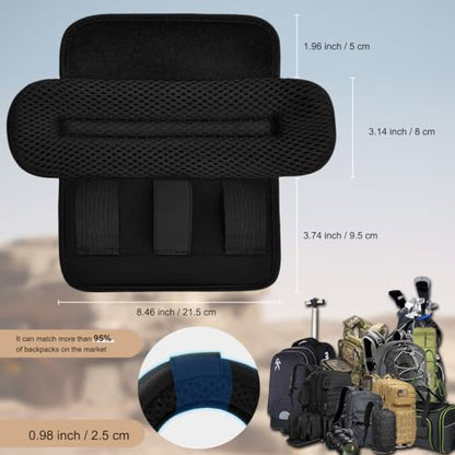 ZINZ 2-Pack Universal Wide Shoulder Pad with Ultra Thick Cushion for Bag Luggage Backpack Bag Crossbody - color: Black