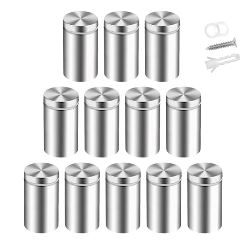 Standoff Screws, Sign Standoffs, Standoff Screws for Acrylic, Advertising Standoff Mount Metal, Sign Mounting Hardware, Sign Standoff Screws, Spacers & Standoffs, Stand Off Wall Mounts(0.6x1.18inch) - size: 0.6x1.18 in (12 Pcs)