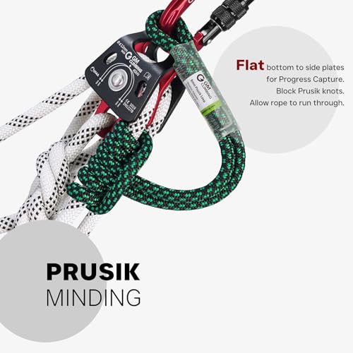 GM CLIMBING 40kN Micro Double Pulley Prusik Minding Ball Bearing UIAA CE for Progress Capture System Rigging Hauling Rescue Arborist Tree Climbing - color: One Unit