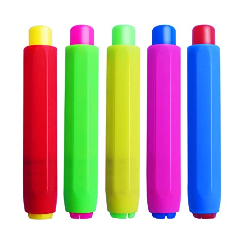 5 Pieces Colorful Plastic Chalk Holders，Blackboard Adjustable Set for Teachers School Office Drawing Board，It protects your hands from direct contact with chalk, 5 Count (Pack of 1)