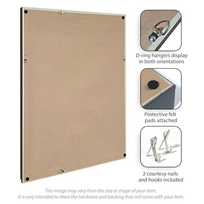 Amanti Art Framed Fabric Pinboard 18 x 42, Neutral Linen Pinboard Printed Casual Bulletin Board for Use as a Vision Board or Wall Organization, Florence Gold Frame
