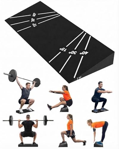 Squat Ramp Block 15° Heel Elevated Slant Board for Squats, Knees over Toes, Weightlifting & Calf Stretch, 1000lb Capacity Non-Slip One-Piece Squat Ramp, Home Gym Fitness Accessory for Men Women