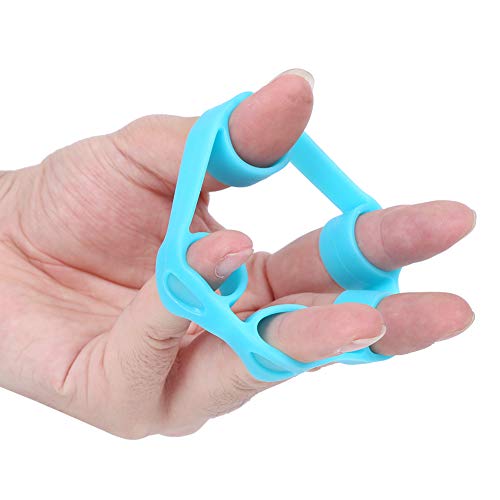 Aramox 3 Pcs Finger Strengthener Trapezoid Hand Trainer Blue Orange Green Silicone Resistance Bands for Guitarists Rock Climbers Finger Strength Training