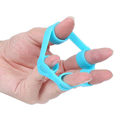 Aramox 3 Pcs Finger Strengthener Trapezoid Hand Trainer Blue Orange Green Silicone Resistance Bands for Guitarists Rock Climbers Finger Strength Training
