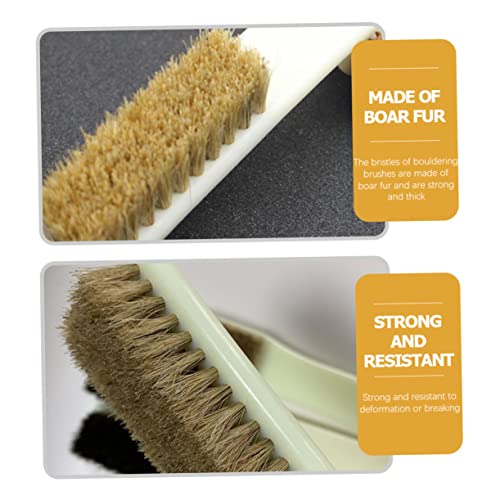 2Pcs Climbing Brush Set Boars Hair and Sturdy Handle for Rock Cleaning Portable Bouldering Tool for Outdoor Sports