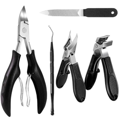 Toenail Clippers for Thick Toenails for Seniors, Angled Head Large Toe Nail Clippers Set for Men, Heavy Duty Ingrown Toenail Clippers Long Handled, Ultra Sharp Slanted Nail Cutter