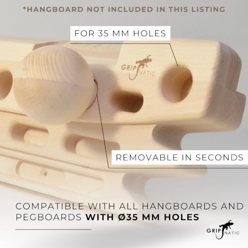 Ball Grips for FingerPeg 1.0 - One Pair of Spherical Climbing Grips for Pegboard - Wooden Sphere Bars Φ76 mm - FingerPeg 1.0 Expansion Grips for Training the Pinch Grip
