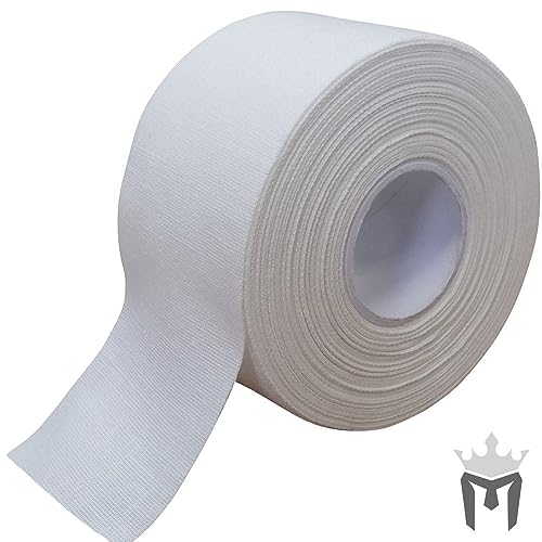 Meister Athletic Trainer's Tape for Sports Medicine - 15Yd x 1.5" - WT - 32 | Premium rigid strapping tape for ankles, wrists, fingers, toes and more. Sticky, bright colors, easy to tear - color: White, size: 1.5x540 Inch (Pack of 32)