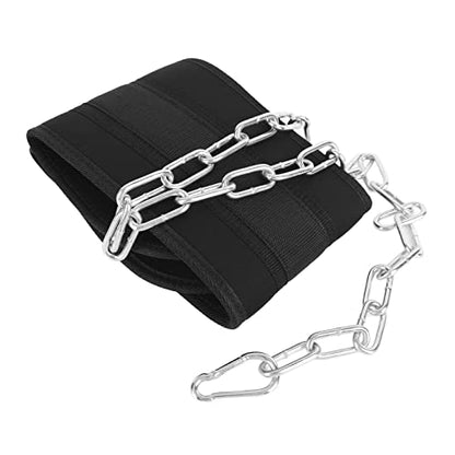 Dip Belt for Weighting, Heavy Duty Dip Belt with Chain and, Fabric for Dips Pull Ups and Strength ing, Black Exercise for Men and Women