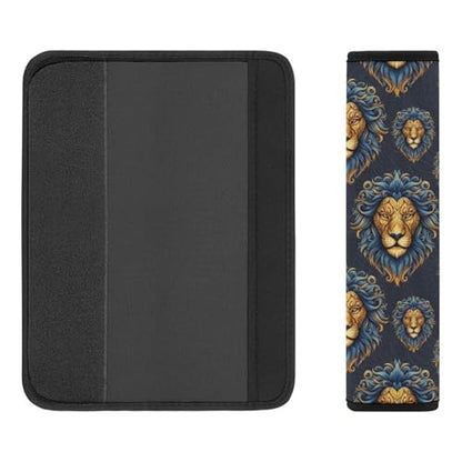 Soft Padded Seat Belt Shoulder Pad for Elderly Support, Stroller Pushchair High Chair, 2 Pack Black Gold Lion Animal Print Shoulder Harness Cover Neck and Shoulder Support - color: Pattern 205