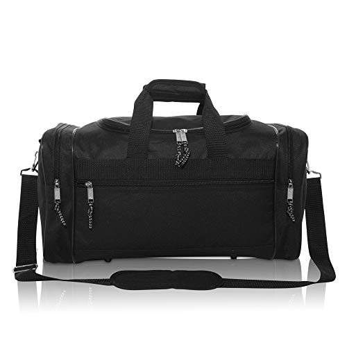 DALIX 17" Blank Duffle Bag Duffel Bag Travel Size Sports Durable Gym Bag - color: Black