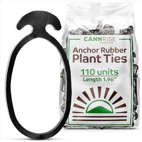 Anchor Bands for Trellising – 110-Pack 5 cm/1.96 in Rubber Vine Ties, UV-Protected Bands: Grapevines, Trees & Climbing Plants – Tool-Free Loop-and-Anchor Design for Install, Weatherproof - size: 110 pack / 1.96"
