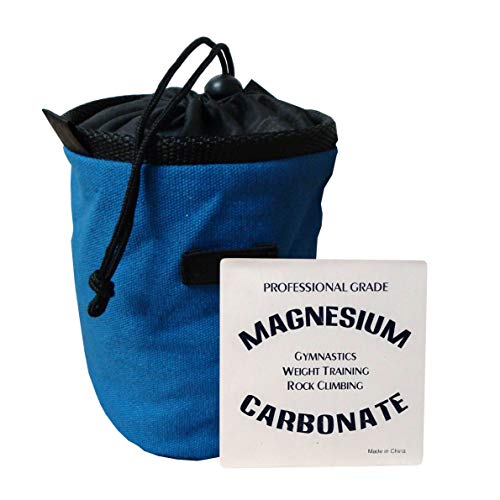 Z ATHLETIC Rock Climbing Chalk Bag & Gym Chalk Ball Combo for Bouldering, Gymnastics, and Weightlifting (2oz Block, Multiple Colors) - color: Blue