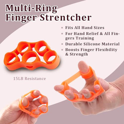 CYFIE Grip Strength Trainer Kit, Adjustable 10-132 lb, Hand Exerciser | Forearm Strengthener, Finger Stretcher, Stress Ball and Bag for Grip Recovery, Wrist Training, Rehab, Climbers and Musicians - color: Pink