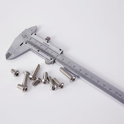 M6 x 8mm 12mm 16mm 20mm 25mm Button Head Socket Cap Screws Bolts, Stainless Steel 304, Metric Allen Hex Drive, Bright Finish, Fully Threaded, Assortment Kit 50PCS - size: Button M6x8-25 mm