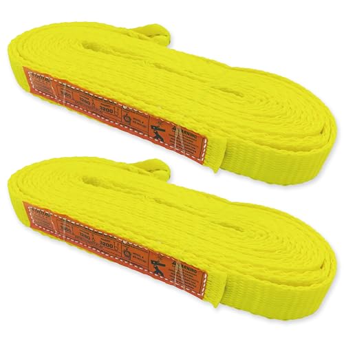 1-Ply Lifting Sling Straps 1”x 20ft - 1650lbs Vertical Capacity Heavy Duty Flat Eye Lift Sling, for Rigging Moving Towing Hoisting -2Pack - Kodiak Straps - color: 2 PACK, size: 1inch x 20ft