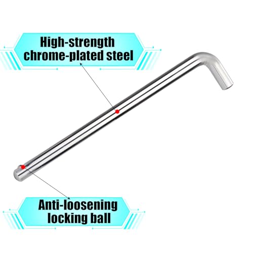Gosknor 2pcs L Shaped Weight Stack Pins, Carbon Steel 3/8in Diameter 6in Loading Pin Tensile Weight Stack Extender Pin Weight Machine Selector Rod Perfect Fitness Equipment Accessories
