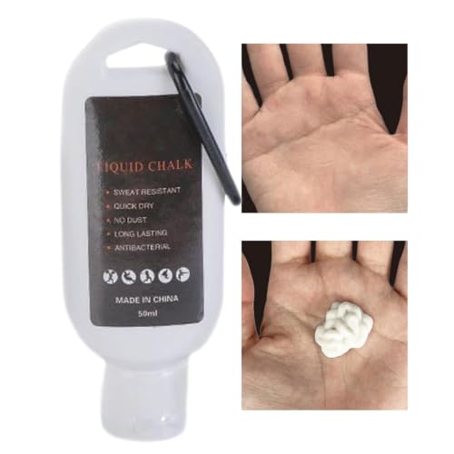 Gym Chalk Liquid Grip Enhancer Sports Powder | Weightlifting Anti-Skid Chalk for Rock Climbing Badminton Weightlifting Gymnastics Fitness Tennis Golf - color: 50ML
