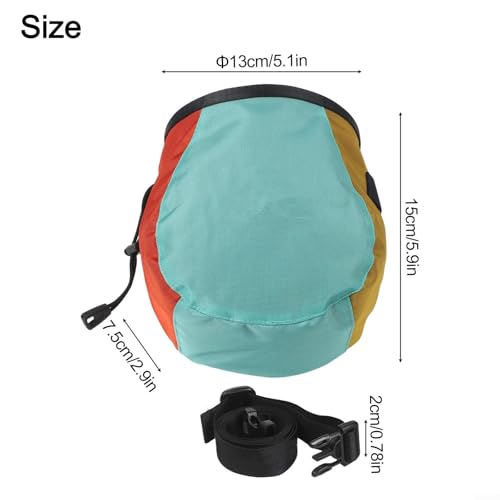 Climbing Chalk Bag, 420D Polyester with Soft Fleece Lining, Adjustable Belt for Rock Climbing and Pet Training, Large Capacity Bucket(blue)