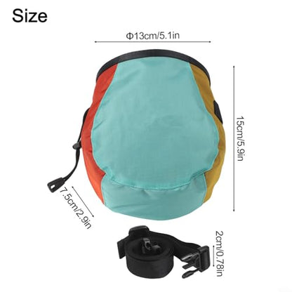Climbing Chalk Bag, 420D Polyester with Soft Fleece Lining, Adjustable Belt for Rock Climbing and Pet Training, Large Capacity Bucket(blue)