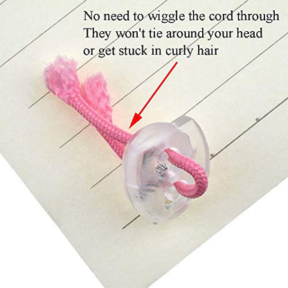 Spring Elastic Fastener Toggles Plastic Cord Lock Buttons Stopper Slider Thread Smooth Hold Tightly - color: Double Holes Clear-17*19mm 40pcs