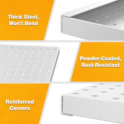 Pegboard Smith Metal Pegboard Panels 12" x 24", 3 Pack Grey Wall Mounted Tool Organizer Boards, Heavy Duty Tool Storage Peg Board for Garage, Workbench, Office, Fits 1/4" Peg Hooks - style: 3 Pack Grey Panels