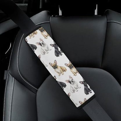 Universal Soft and Comfortable French Bulldog Dog Seat Belt Shoulder Pad for Girls and Boys, Most Cars, 2 Pack Seat Belt Covers Cushion Shock Absorption - color: Pattern 1269