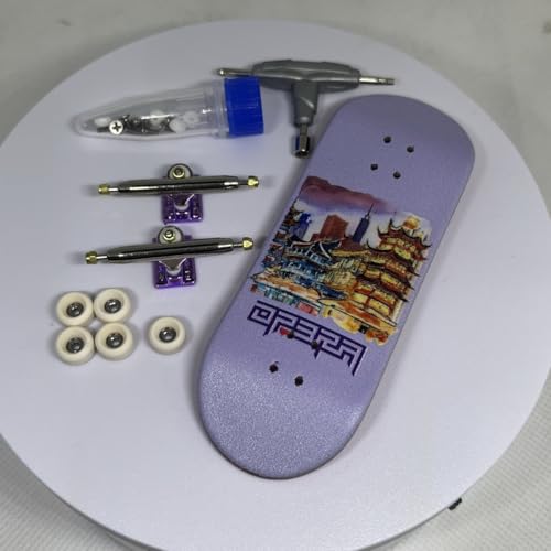LEEFAI Pro Fingerboard Complete Set Up 34 * 96mm-Maples Wood Deck UV Printing Graphic 4.0 Trucks & 5 Urethane 65d Wheels-Op3ra Oriented Vibes