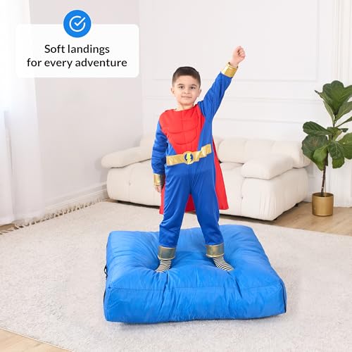 Crash Pad for Kids Sensory | Big 5Ft x 5Ft, 3Ft x 4Ft, 3Ft x 3Ft Or 2Ft x 2Ft | Autism Sensory Crash Mat for Jumping Play | Crashpad | Soft Foam Landing Pad | Giant Mat Pillow | Climbing, Gymnastics - size: X-Small