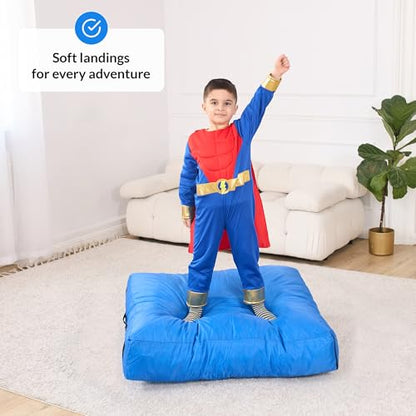 Crash Pad for Kids Sensory | Big 5Ft x 5Ft, 3Ft x 4Ft, 3Ft x 3Ft Or 2Ft x 2Ft | Autism Sensory Crash Mat for Jumping Play | Crashpad | Soft Foam Landing Pad | Giant Mat Pillow | Climbing, Gymnastics - size: X-Small