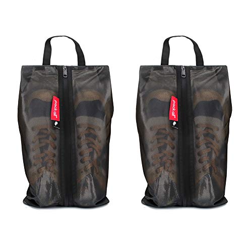 pack all Shoe Bag for Travel, Water-Resistant Shoe Pouch for Sports | Odor-Resistant, Dustproof, Portable, Soccer Cleats & Gym Storage, Fits Up to Size 11, 2 Pack, Black - color: Black, style: 2 Pack