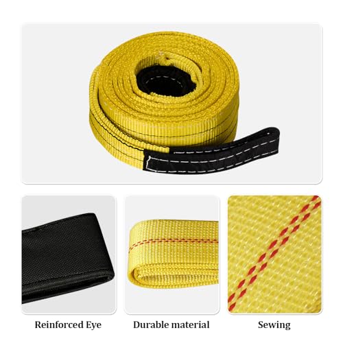 2 Pack 10FT Lift Sling Web Strap,Heavy Duty 6600lbs Capacity Flat Eye Nylon Strap for Hoist,Lifting Sling 2''x10' - size: 2 Pack 2''x10'