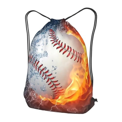 Baseball Drawstring Backpack String Bag Gym Sackpack Lightweight Waterproof Sport Bag for Women Men - color: Baseball